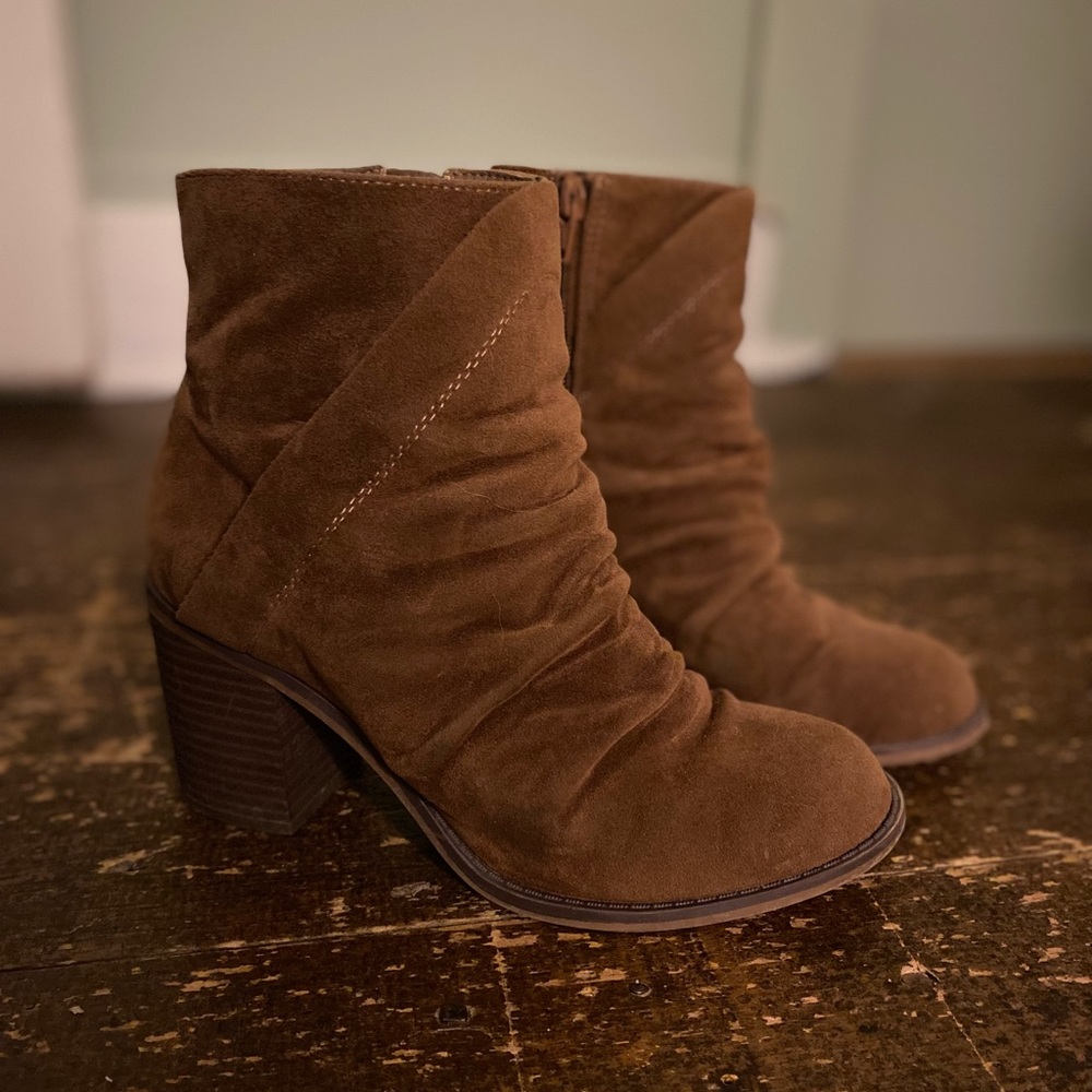 Tan suede ankle boots